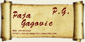 Paja Gagović vizit kartica